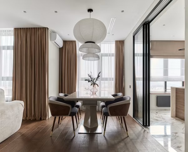 CONTEMPORARY 6-SEATER DINING TABLE SET